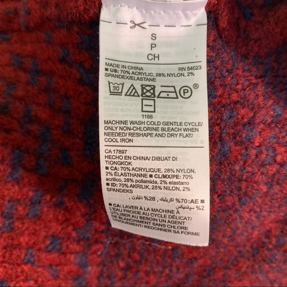 Old Navy Heavy Cardigan Coat Table Wine Red Blue - Picture 10 of 14